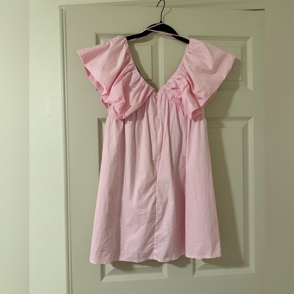 Pink Ruffled Mini Dress - Picture 2 of 3